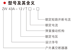 ZW43A-12系列 户外高压真空断路器型号及其含义